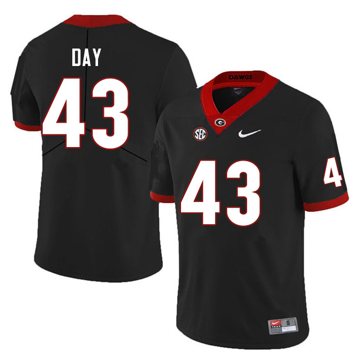 Men #43 Davis Day Georgia Bulldogs College Football Jerseys Sale-Black Anniversary